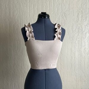 Zara Ruffle Strap Cropped Cami